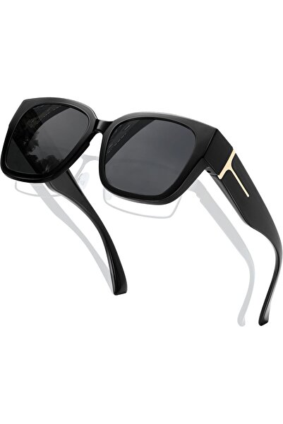 KANASTAL نظارات شمسية قصة فضفاضة للنساء، تناسب النظارات الطبية