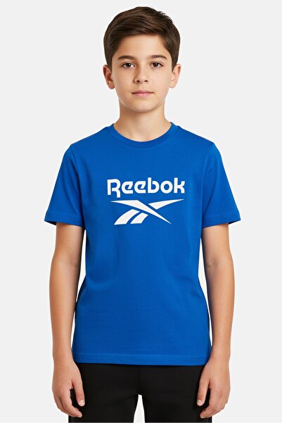 Reebok Kids Boy Sportswear Fit Short Sleeve Outdoor T-Shirt, Blue