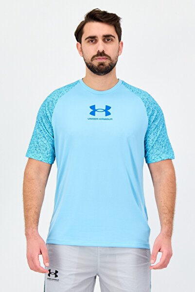 Under Armour Men Loose Fit Short Sleeve Training T-shirt, Light Blue