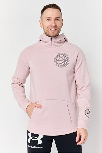Under Armour Men Loose Fit Long Sleeve Outdoor Hoodie, Light Pink