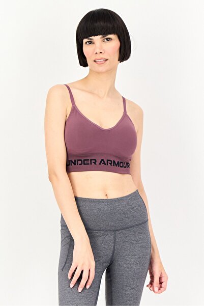Under Armour Women Brand Logo Lightly Padded Training Sports Bra, Purple