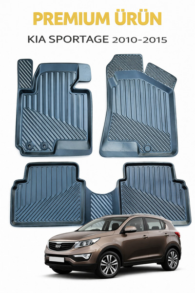Black Gold Kia Sportage 2010-2015 ile Uyumlu 3D Oto Paspas Premium