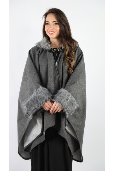 Elegance and beauty Women's winter faux fur shawl, warm pashmina wrap shawl