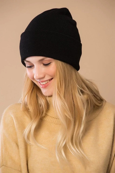 BLACK MODBLACK Women's Woven Knitting Beanie - Black