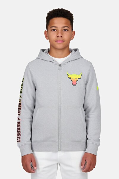 Under Armour x Project Rock Kids Boy Loose Fit Long Sleeve Outdoor Sweatshirt...