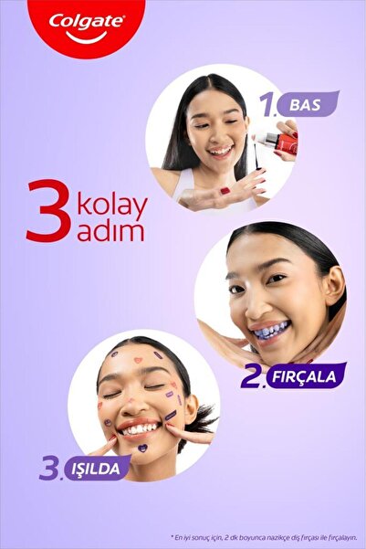 Colgate Optic White Purple Beyazlatıcı Diş Macunu 75 ml + Purple Serum 40 ml + Gentle Clean 2+1 Diş Fırçası
