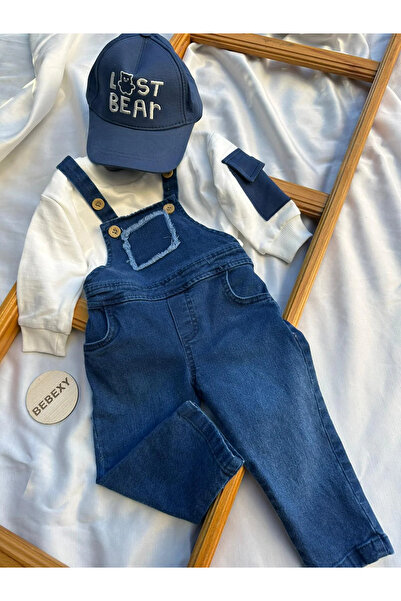 BEBEXY BUTİK Şapkalı Lacivert Jean Tulum & Salopet