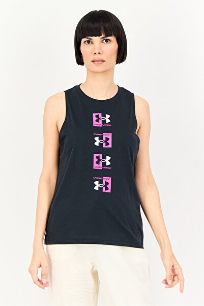 Under Armour Women Loose Fit Sleeveless Training Tank Top, Dark Grey