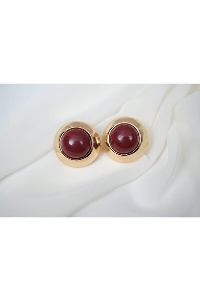 ATELİER TUĞBA أقراط دائرية ذهبية مرصعة بالأحجار الكريمة BKP070