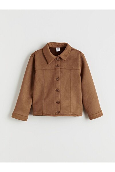 LC Waikiki Jachetă pentru fete LCW Kids cu aspect de piele intoarsa