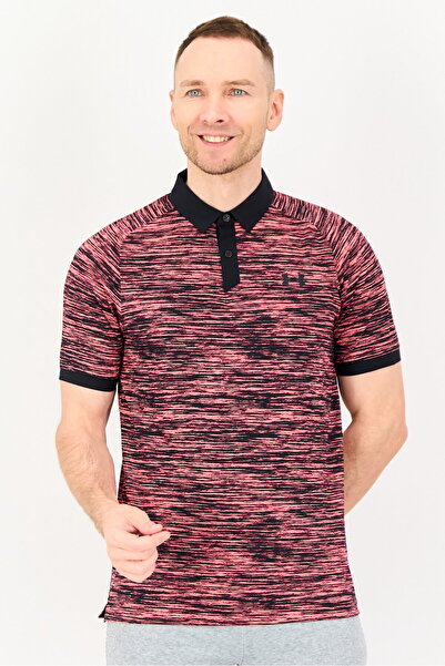 Under Armour Men Loose Fit Short Sleeve Space Dye Print Outdoor Polo Shirt, Multicolor