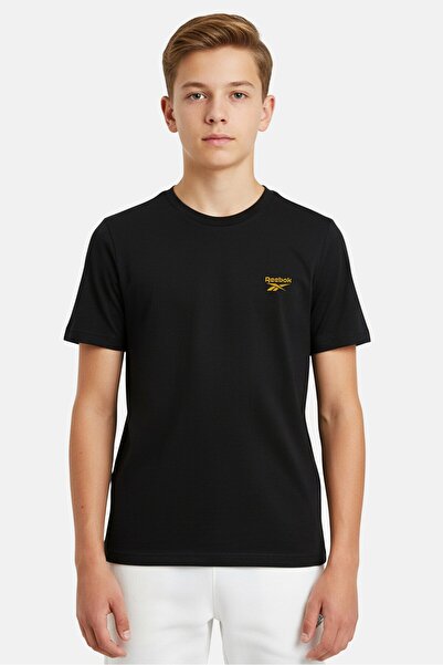 Reebok Kids Boy Sportswear Fit Short Sleeve Outdoor T-Shirt, Black