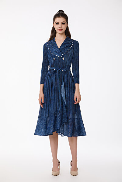 prando pleated dress with pearls