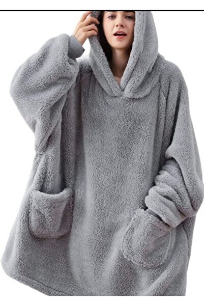 kendii modamm Unisex Oversize Polar Hoodie – Kalın Kışlık, Sıcacık, Yumuşak Ev Üstü ve Dış Mekân Sweatshirt