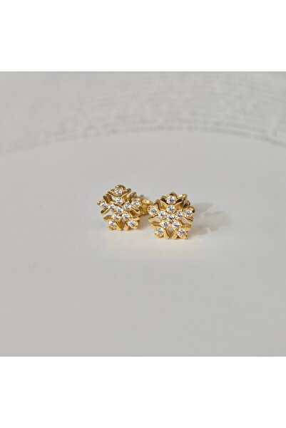 Karadeniz Kuyumculuk Kar Tanesi Altın Küpe