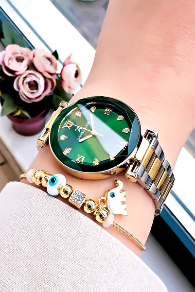 Daniel Klein ساعة يد نسائية أصلية - 3 ATM مقاومة للماء، لون ذهبي، سوار فولاذي...