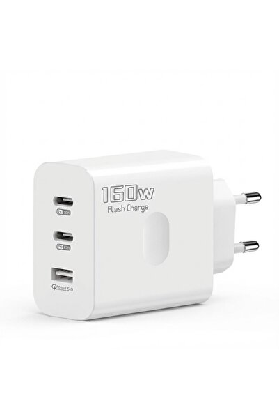 XTRIKE ME 160W Flash Charge Ultra Hızlı Şarj Adaptörü - 3 Portlu (2x Type-C P...