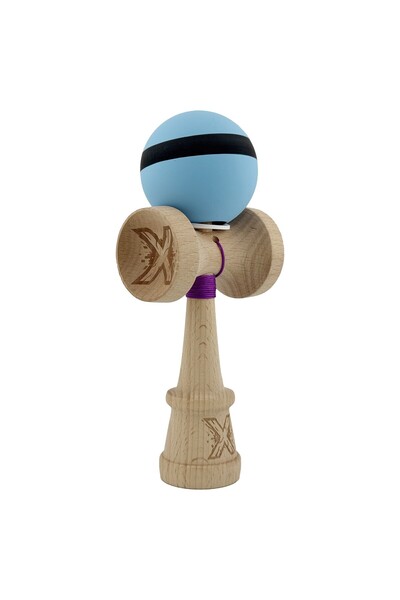 Flippy Kendama X Originala, Profesionala, Flippy, Cupe Mari KING SIZE V3, Rubber Grip, M Bleu/Negru/Bleu