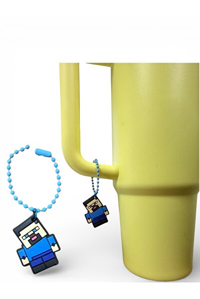 Buki'nin Atölyesi Figürlü Pipetli Termos Charmı / Termos Süsü / Kulp Süsü Min...