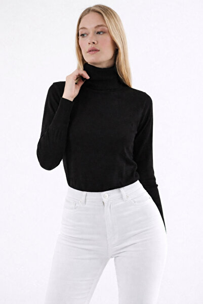 MISSRUBA Women's Black Turtleneck Knit Sweater - Dk0001