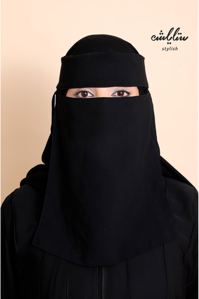 Stylish نقاب خامة كورية من ستايلش مغاط واحد طويل بربطة ناعمه