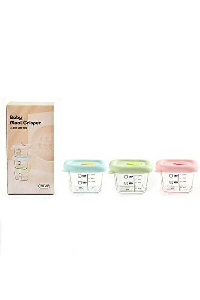 Generic 3 قطع من علب طعام الأطفال المربعة، برطمانات تخزين طعام الأطفال قابلة ...