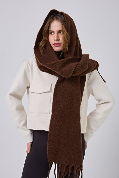 myfirstsea Puffy Yumuşak Dokulu Şaçakalı Kadın Atkı Şal - Kışlık Sıcak ve Şık...