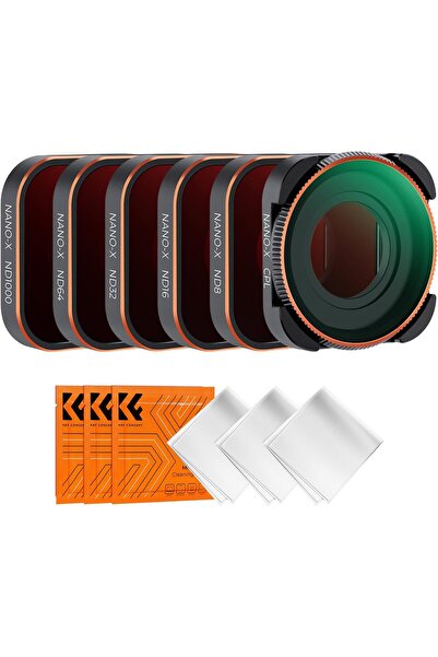 K&F CONCEPT ND Filter Sets with Polarising Filter (CPL, ND8, ND16, ND32, ND64, ND1000) 6 Pack