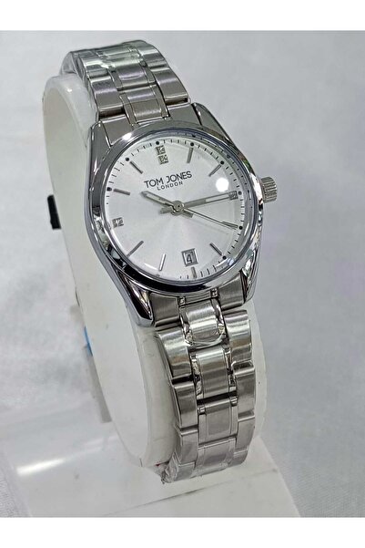 Tom Jones çelik kordonlu, metalik, takvimli, su geçirmez, 2 yıl garantili kad...