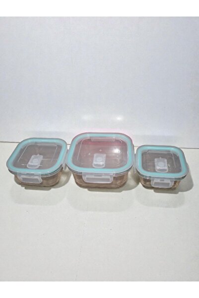 WDA Glass Food Storage Container Set with Airtight Lids – 3 Pieces Square Fresh Box