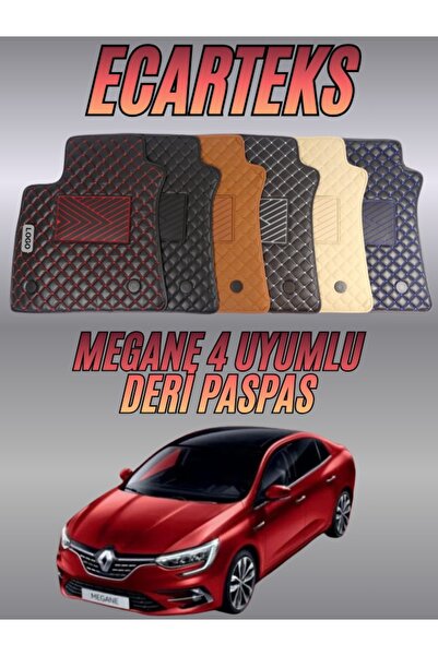Ecarteks Renault Megane 4 Uyumlu Kapitone Deri Oto Paspas Klipsli ve Kaymaz T...