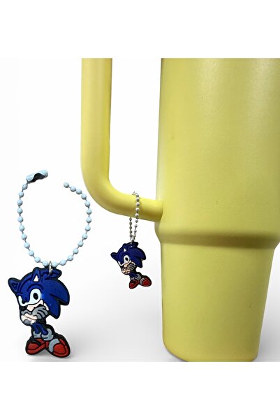 Buki'nin Atölyesi Figürlü Pipetli Termos Charmı / Termos Süsü / Kulp Süsü Sonic