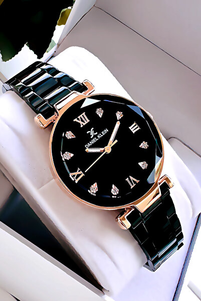 Daniel Klein Cutting Glass Original Women Wristwatch Waterproof Black Color Steel Band - Bracelet Gift Dkby2055C8