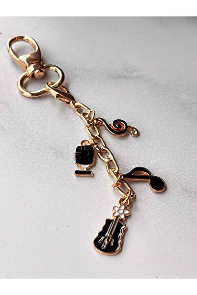 ROSSEV Charm Music Figured Keychain - Bag Charm (Black Guitar Model)