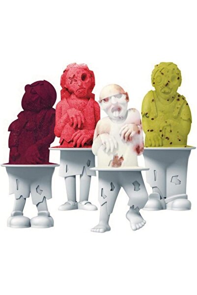 Arabest 4 PCS Zombie Popsicle Molds, Mess-Free Silicone Ice Pop Makers with Skeleton Sticks, BPA-Free