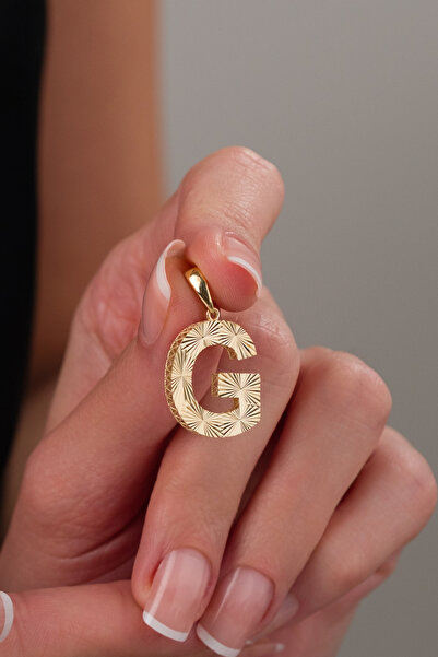 Zeynepli gold & jewelry 14 AYAR ALTIN BÜYÜK FÜZYON G HARFİ KOLYE UCU