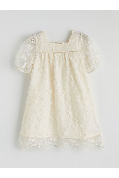 LC Waikiki LCW Kids Момичешка рокля с бродерия и дантела