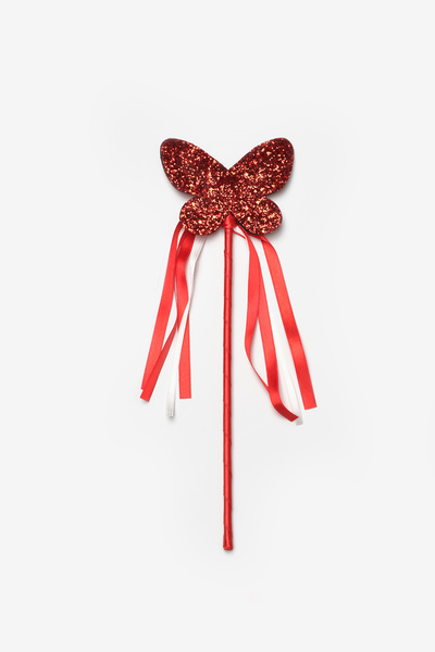 Le Mabelle Sceptre de petrecere cu ciucuri cu figură de fluture roșu