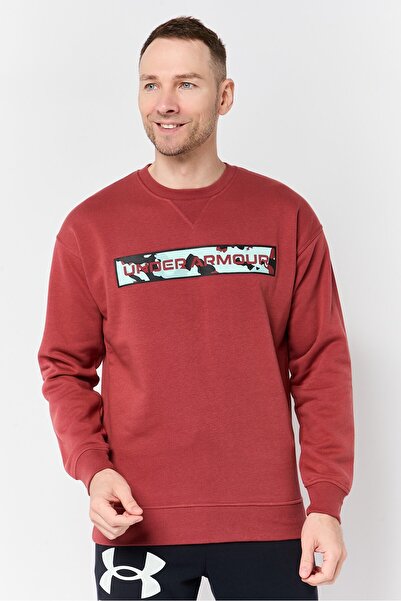 Under Armour Men Loose Fit Camouflage Long Sleeve Outdoor Sweatshirt, Rust