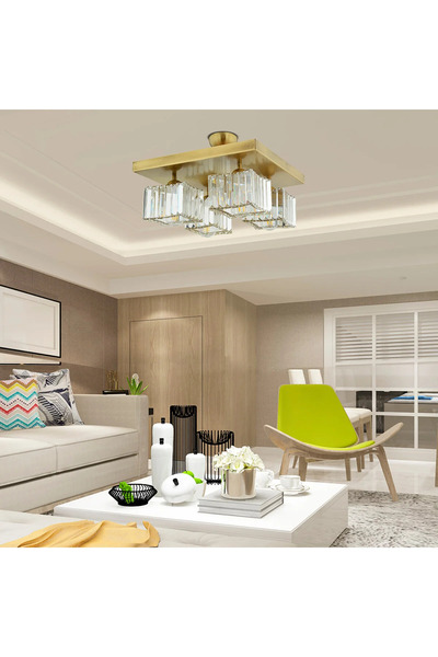 HubRom RIVIA 3416-04-FRR Φωτιστικό οροφής από κρύσταλλο αντίκα 20x30 εκ. 4xE2...