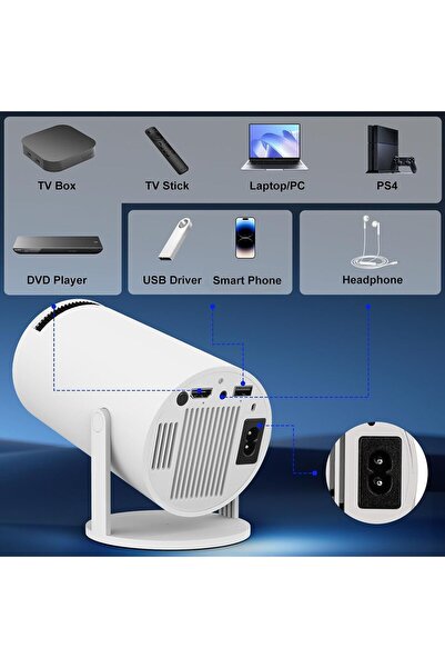 Jastech Mini Projector 4k with WiFi 6 and Bluetooth