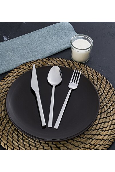 ALBETTO Jasmine Plain 18 Pieces 6 Person Fork Spoon Knife Set