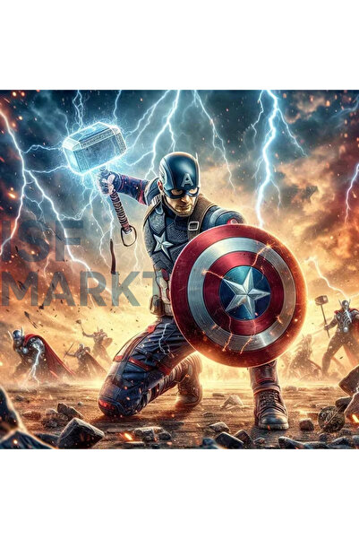 ISF MARKT 5D DIY Yuvarlak Elmas Boyama Seti - Kalkanlı Süper Kahraman Temalı ...