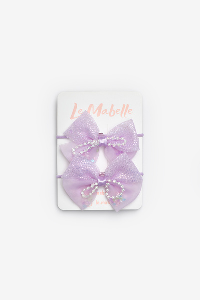 Le Mabelle Lilac Pearl Detailed Bow Double Elastic Buckle