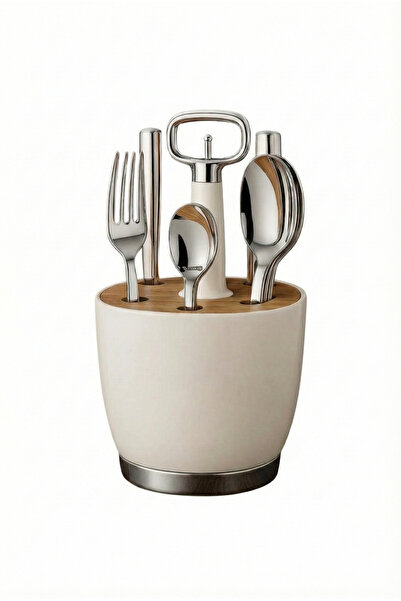 LUNA HOME LUNAHOME Retro Stainless Steel Cutlery Set for Kitchen – Knife, Fork & Spoon, Cream