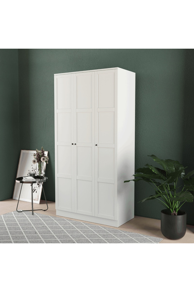 Teen & Bright TOPRAK 3 KAPAKLI EKO BAZALI GARDIROP - MDF KAPAK