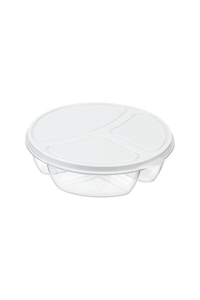 CEPHOME 3-Compartment Breakfast Storage Container Round Nutrition Container M...