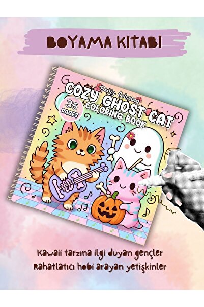 deniz9 Cozy Ghost Cat Boyama Kitabı