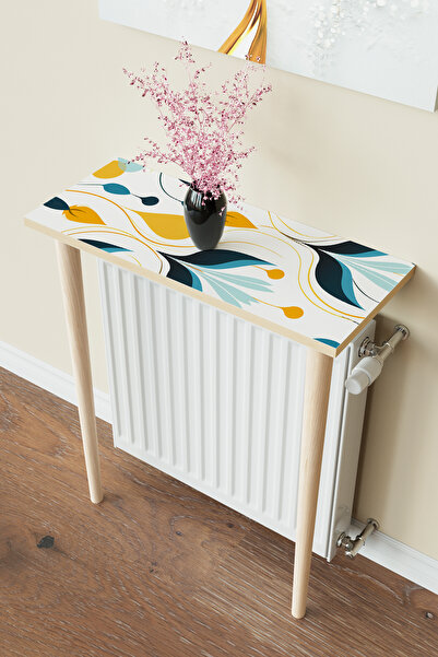 Hediyeler Kapında "Blue Flora"Petek Üstü Raf Modern 2 Ayaklı Dresuar Kalorife...