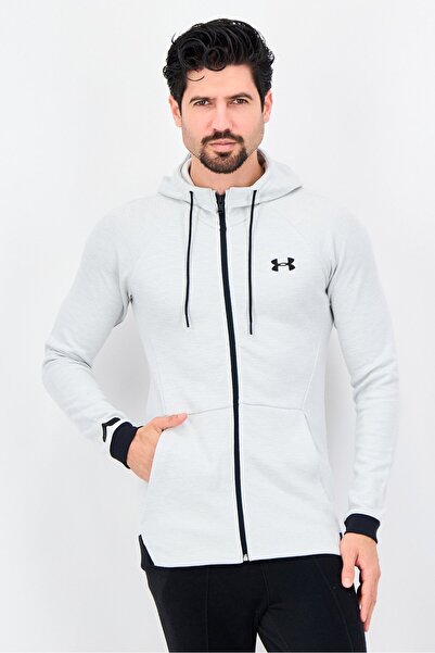 Under Armour Men Sportswear Fit Long Sleeve Outdoor Hoodie, Light Grey